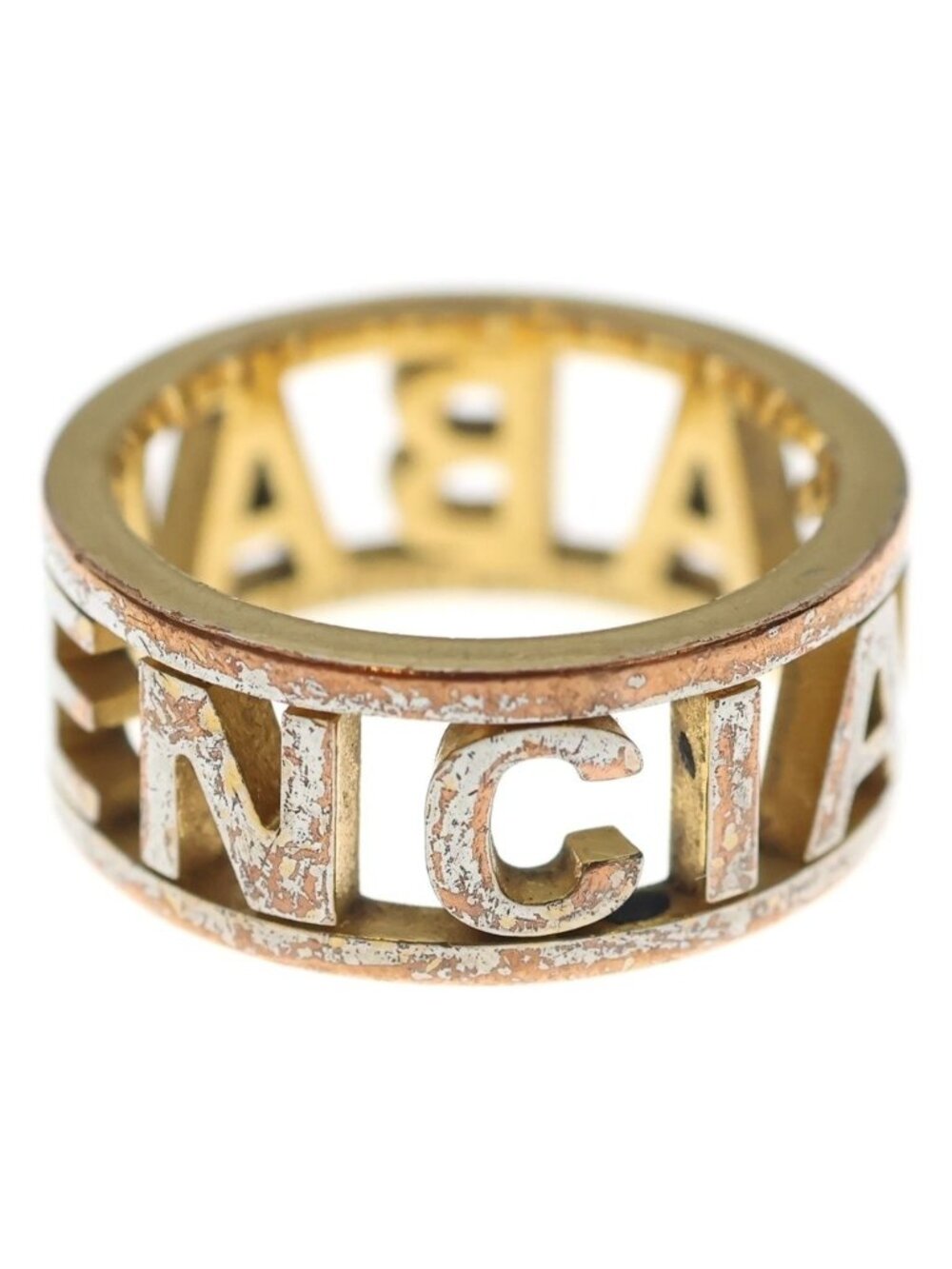 Balenciaga Logo Ring Enter Gold